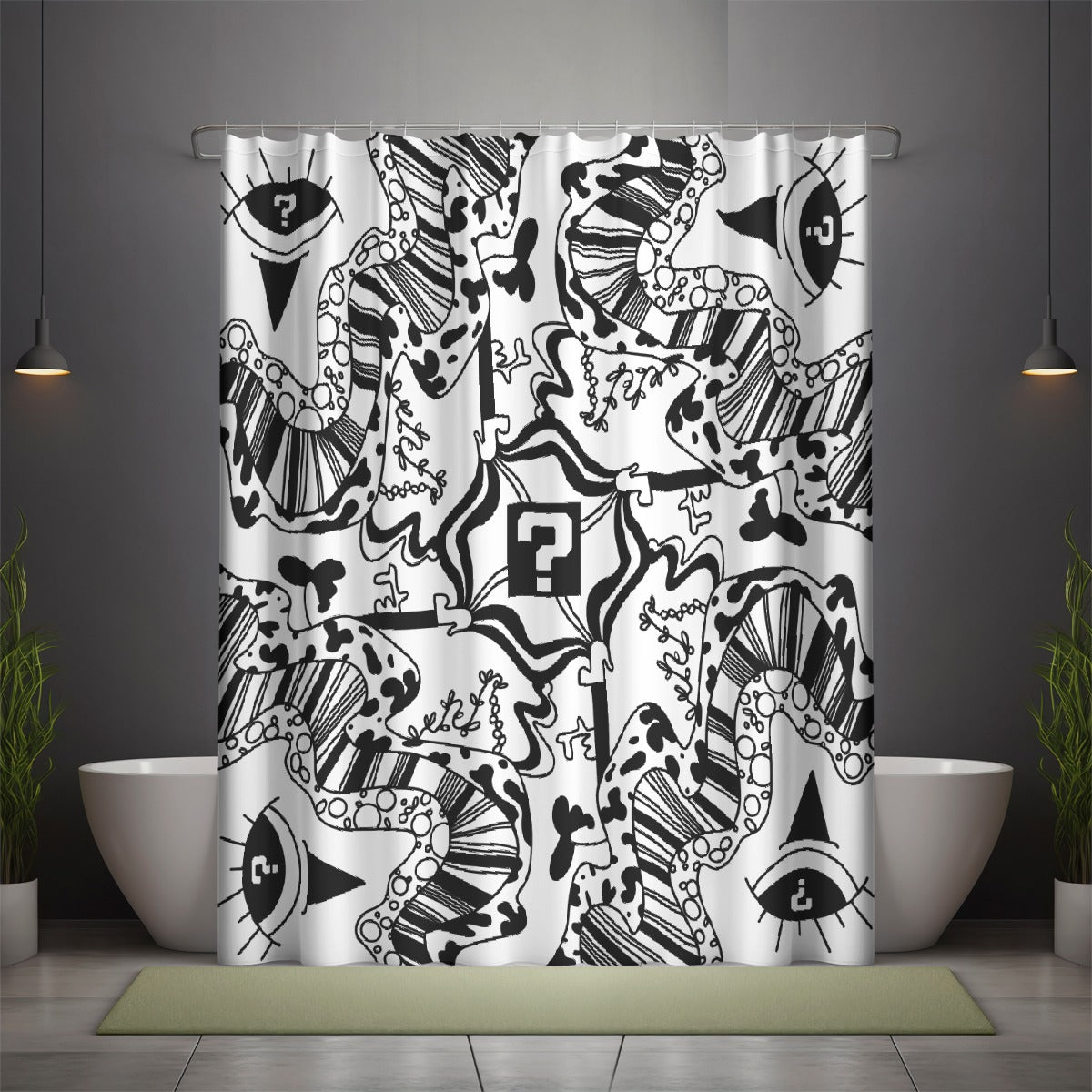 White TipDrip Shower Curtain
