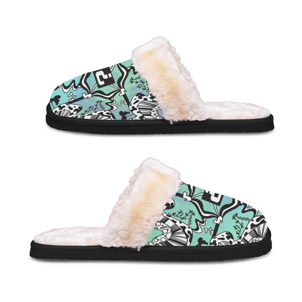Teal Tipper Slippers - Plush