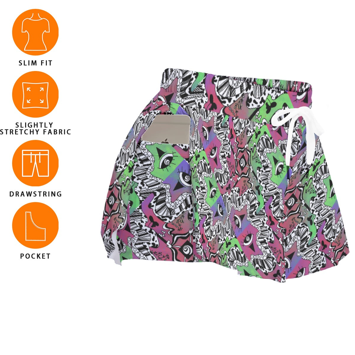 OKEE Portal Splice Skort w. Pockets