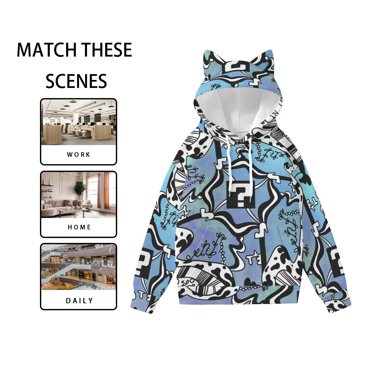 TnF Hoodie With Decorative Ears