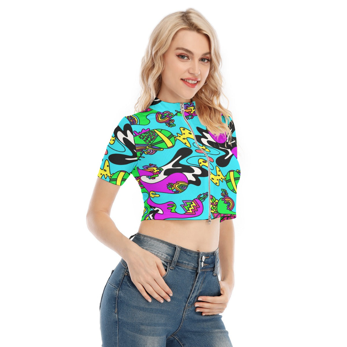 Frisa Lank Double Zip Crop Top