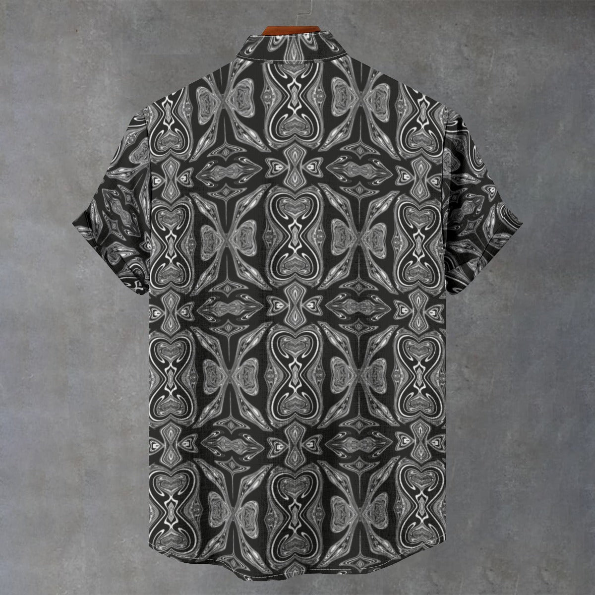 All-Over Print Men's Stand Collar Shirt|115GSM Cotton poplin