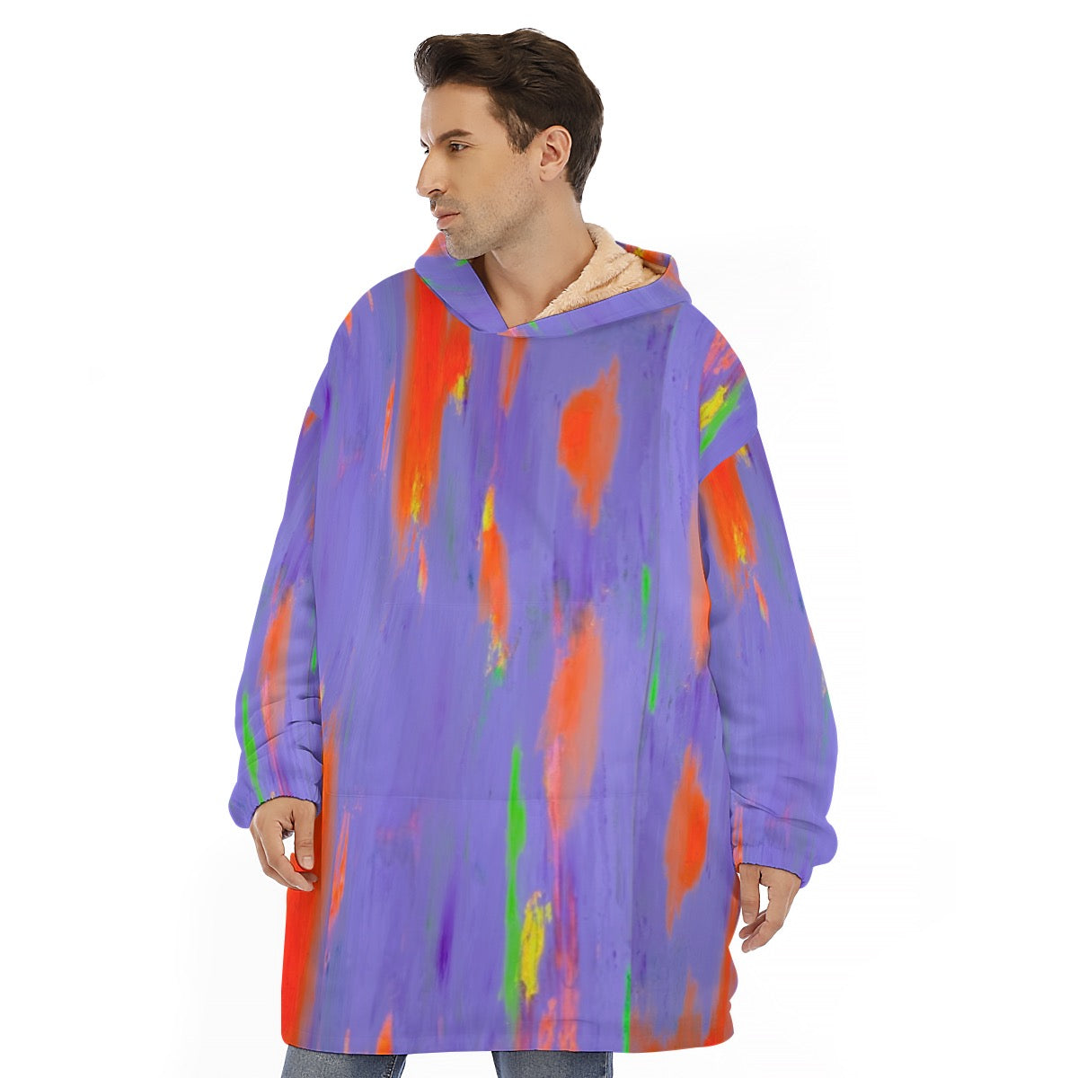 Lavendar Glitch Sherpa Fleece Thuggie