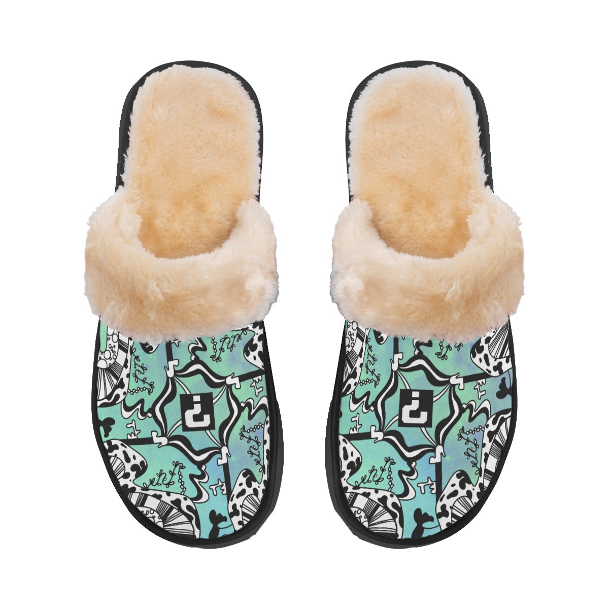 Teal Tipper Slippers - Plush