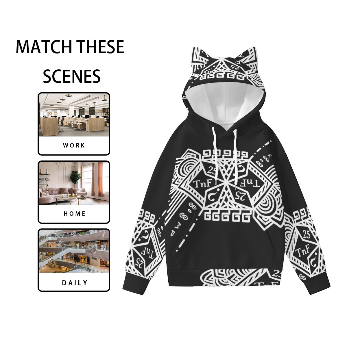TnF 25 Hoodie With Decorative Ears