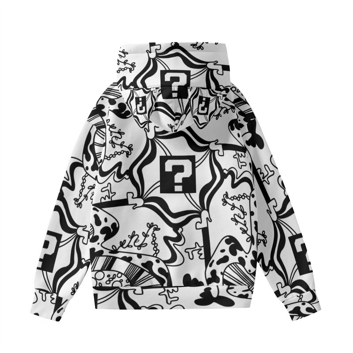 White TipDrip All-Over Print Hoodie With Cat Ears