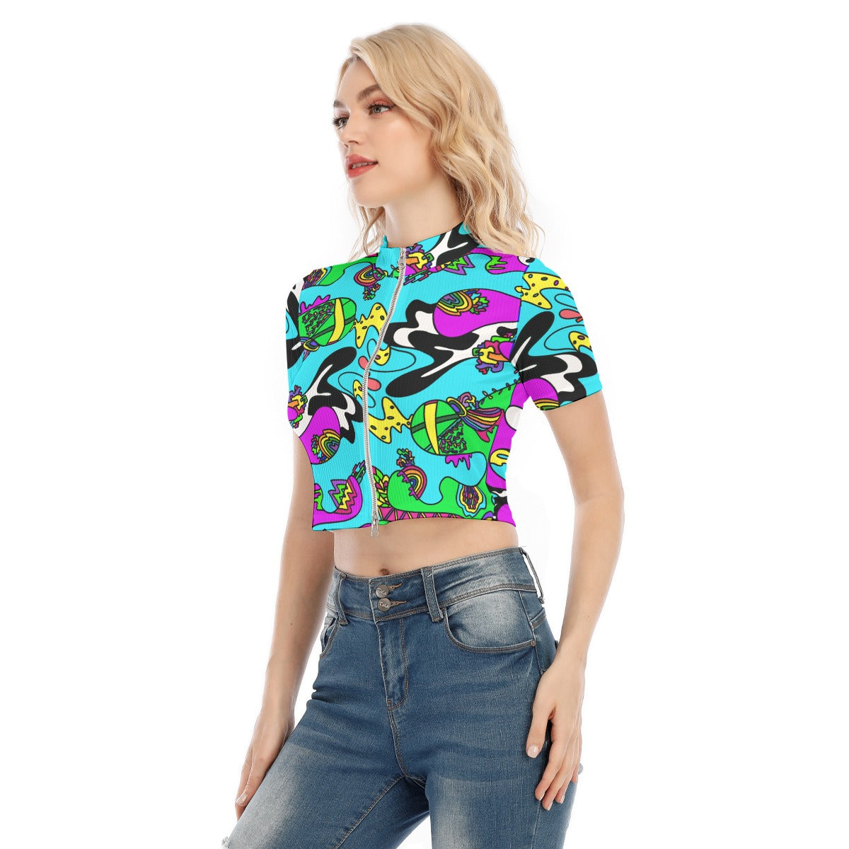 Frisa Lank Double Zip Crop Top