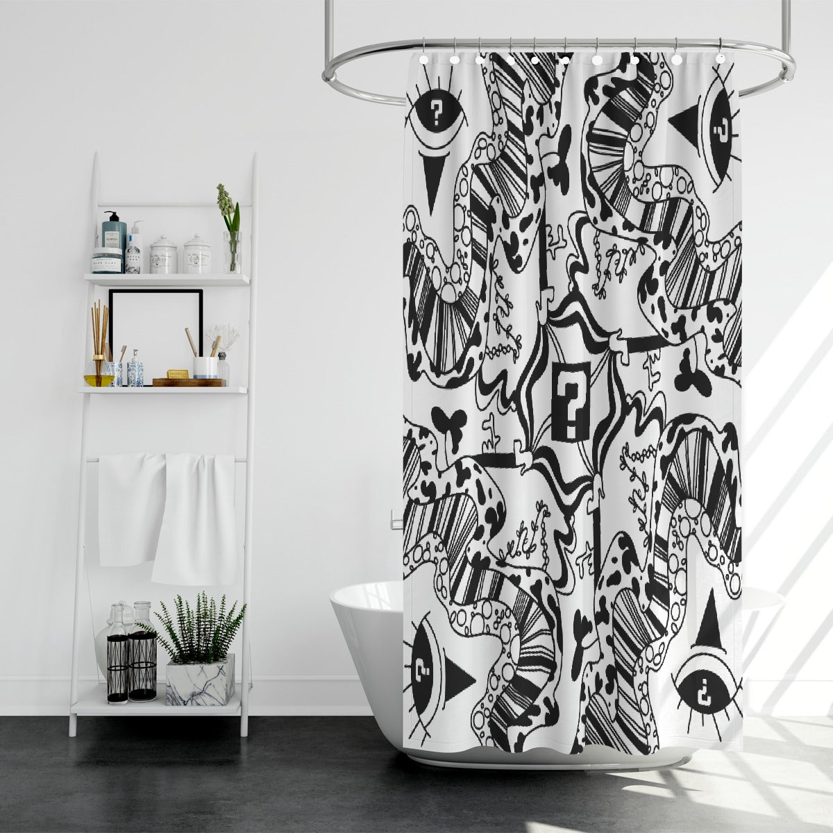 White TipDrip Shower Curtain