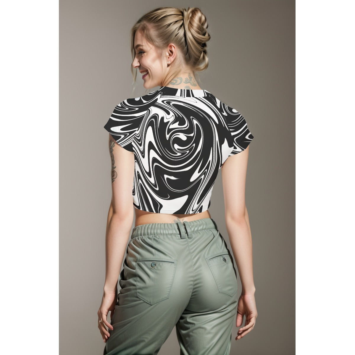 Monoswirl Crop Top