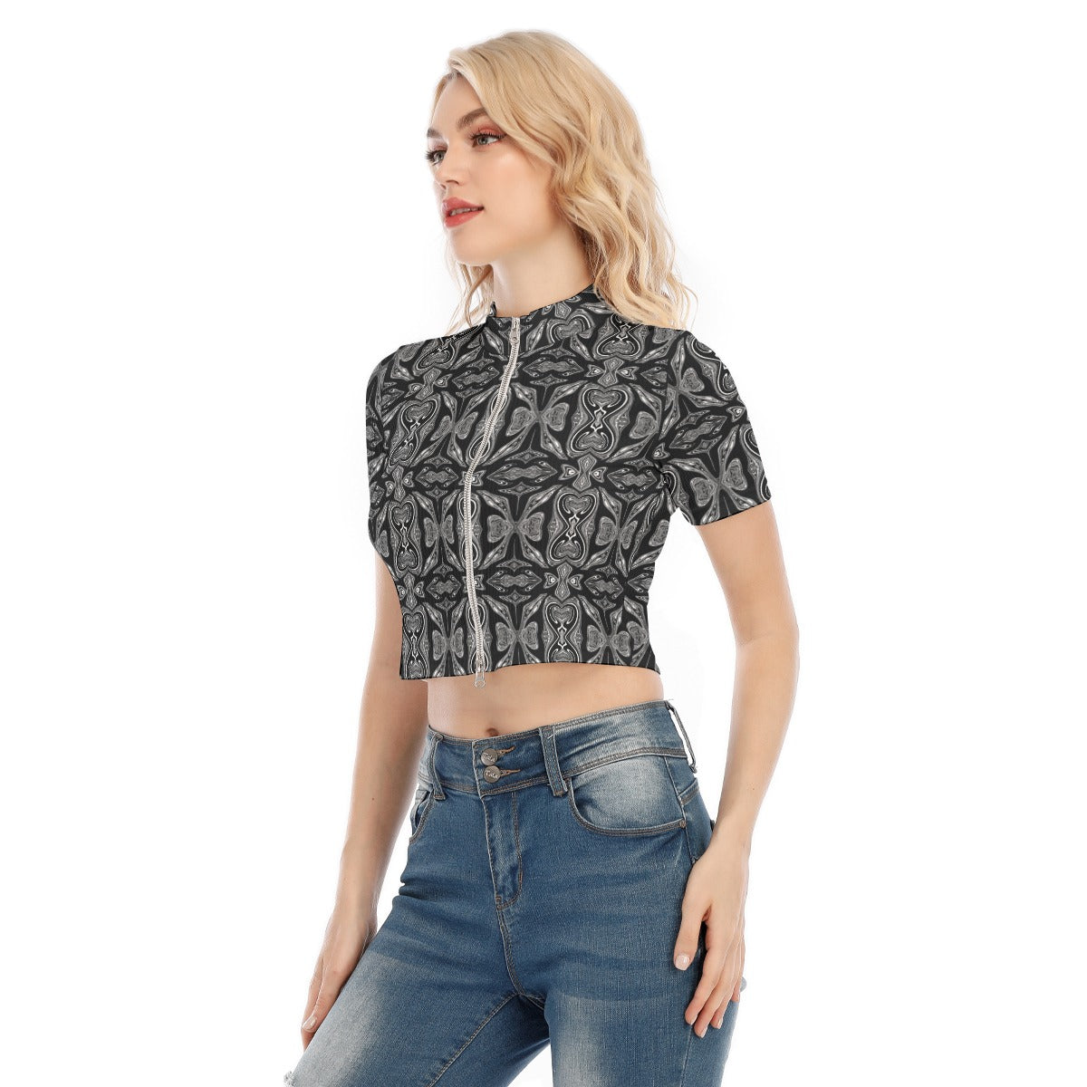 Calypso Double Zip Crop Top
