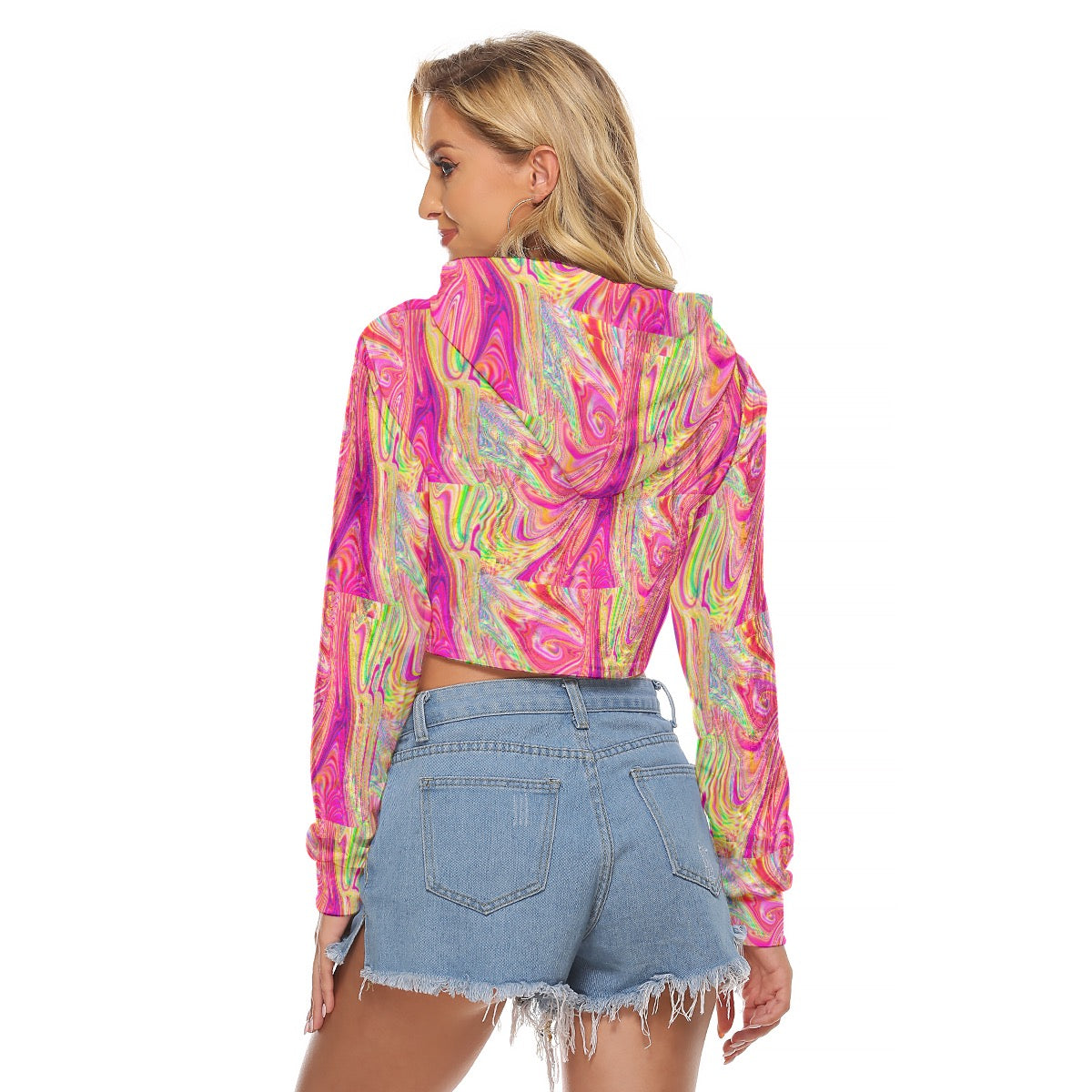 Magnolia Splice Velvet Crop Hoodie