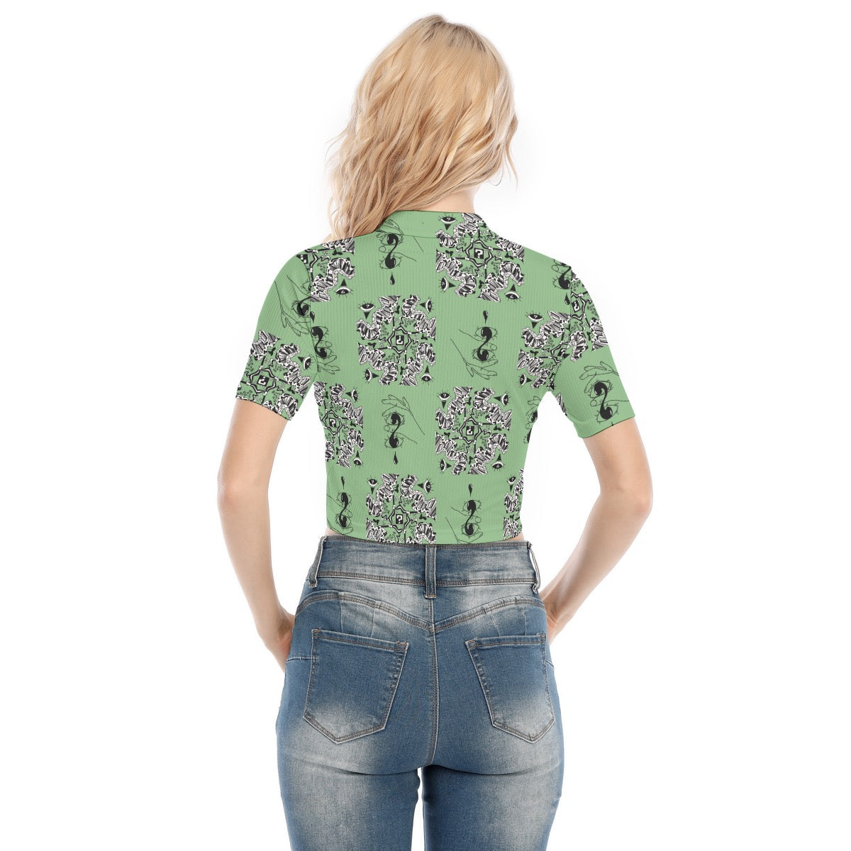 Double Zip Sage Tip Tee