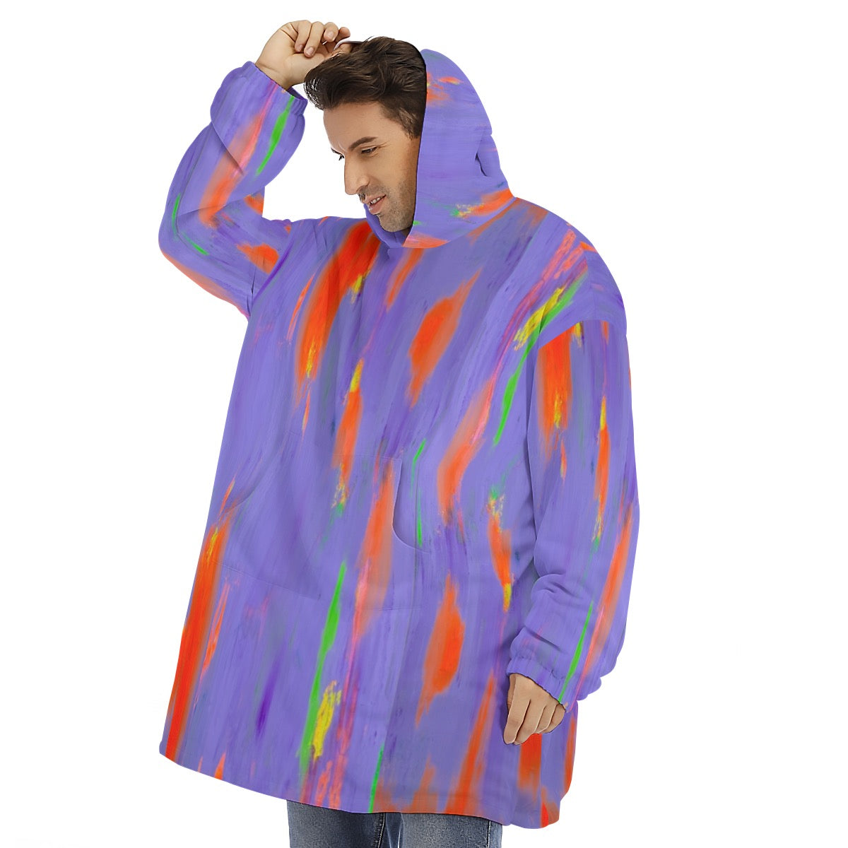 Lavendar Glitch Sherpa Fleece Thuggie