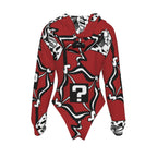 Red Wine TipDrip Hooded Bodysuit w Sleeves