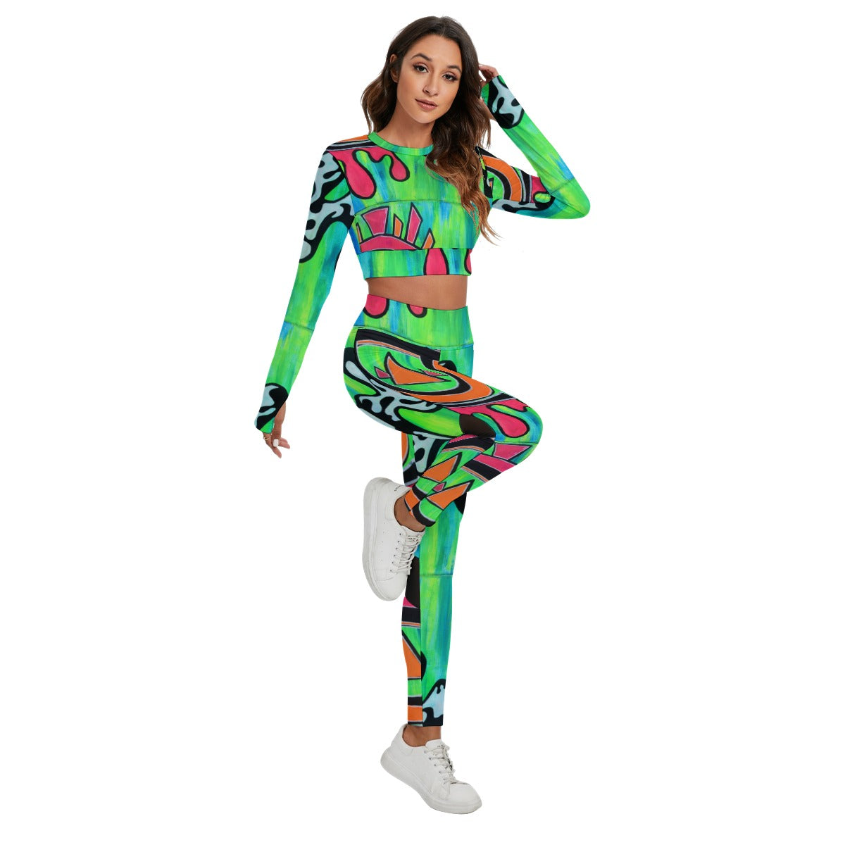 Neon Wakaan Set w. Backless Top & Leggings