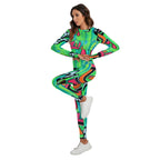 Neon Wvkvvn Set With Backless Top And Leggings