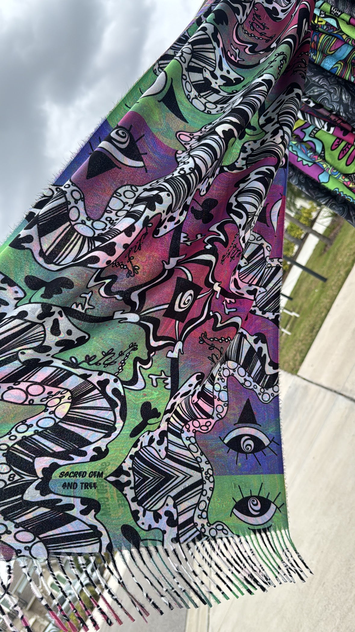 Okee Portal Splice/Butterfly Lucy Reversible Pashmina