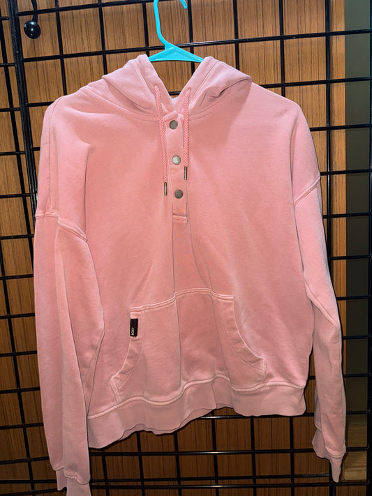 Pink Button Tip Hoodie