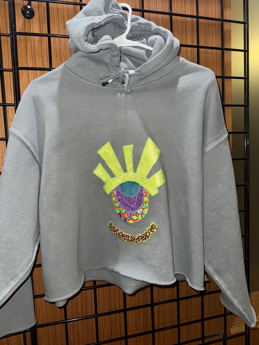 Crop Colorful Eyeclops Hoodie