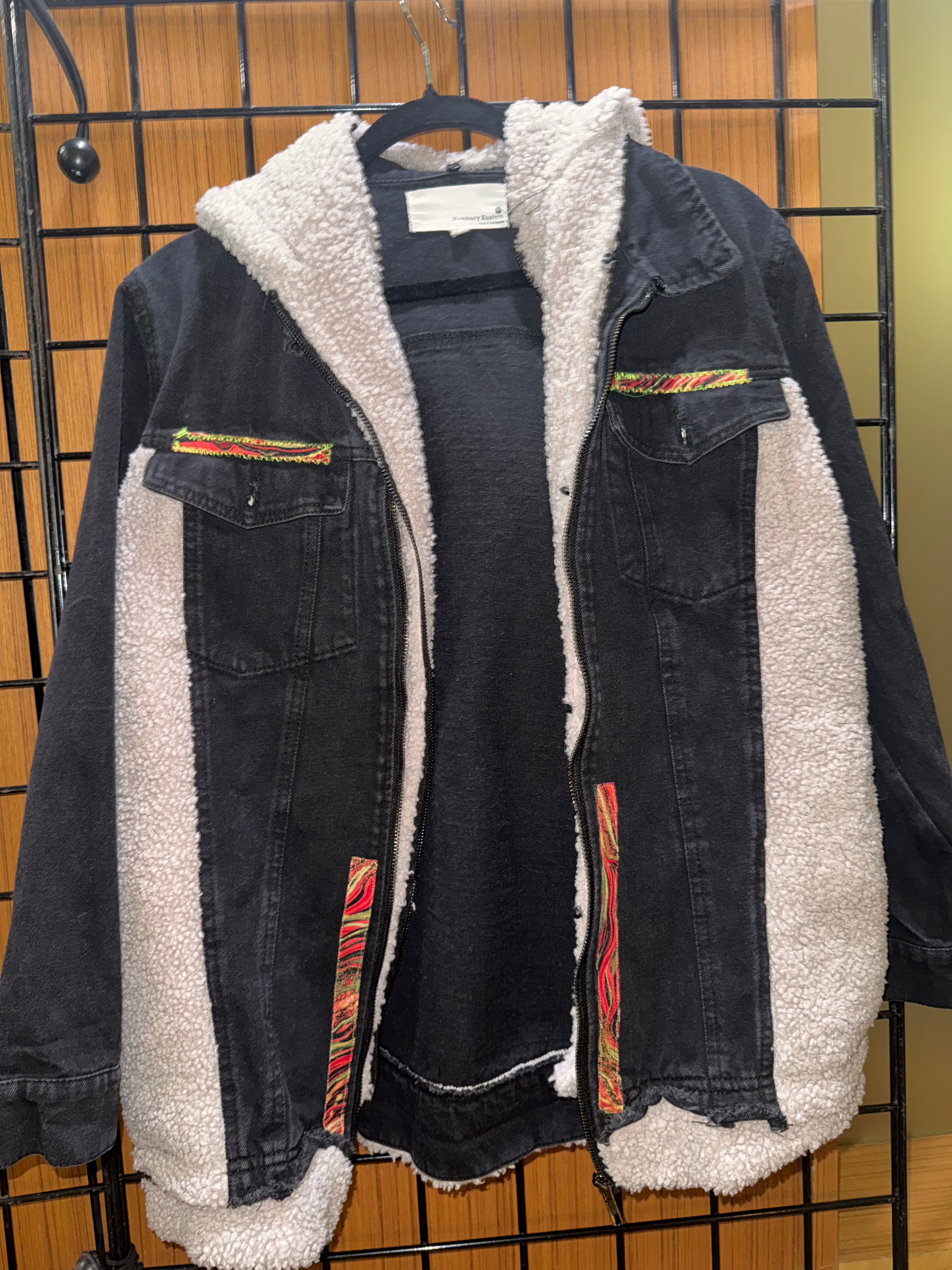 Denim Sherpa Patchwork Jacket