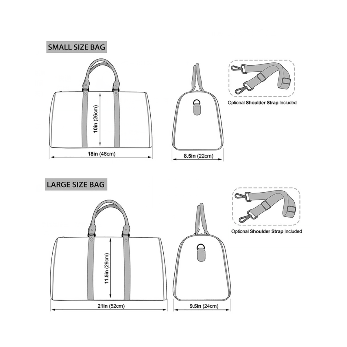 White TipDrip Duffle Bag - 2 sizes